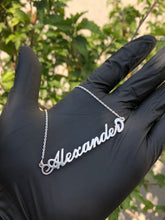 Cargar imagen en el visor de la galería, 925 Silver Cursive Name Necklace - Bay Area Drip Shop