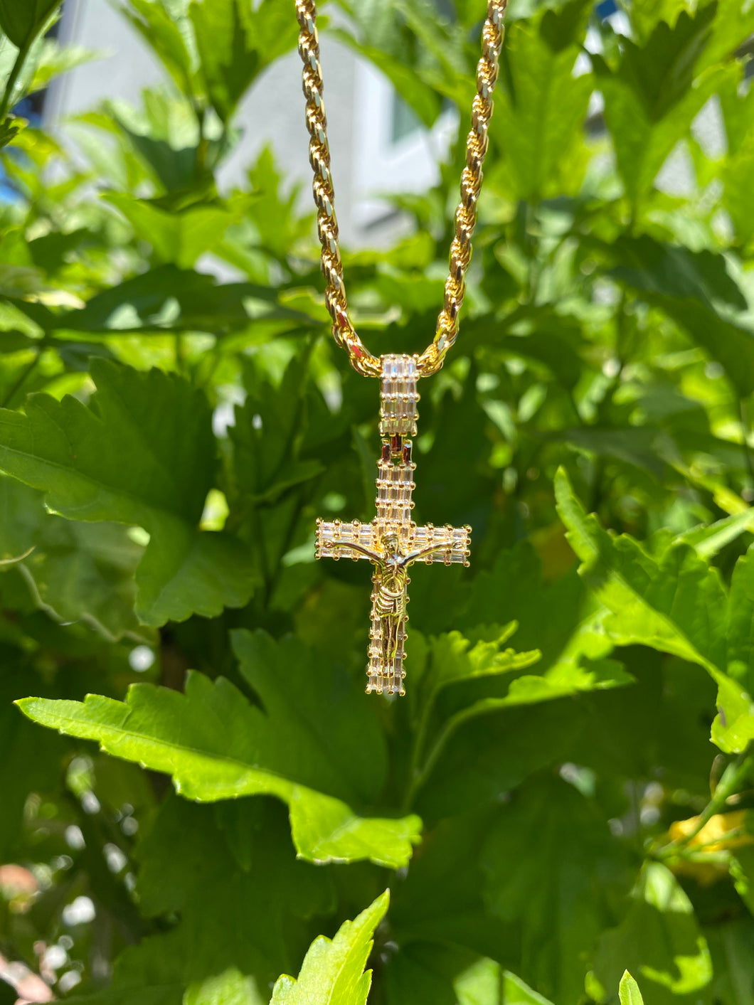 Baguette Crucifix Pendant - Ragetown Jewelers