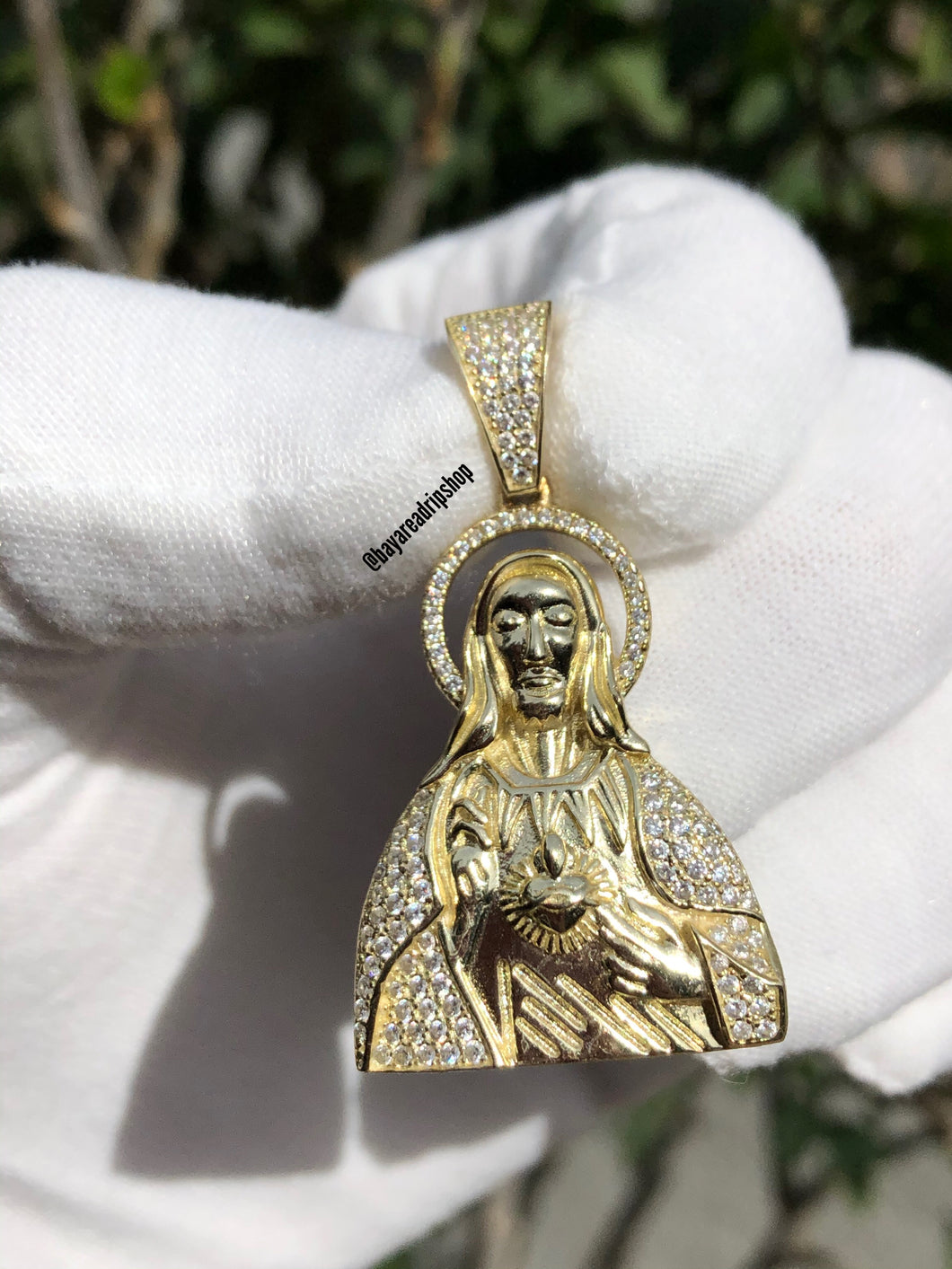 925 Silver Sacred Heart Jesus Pendant - Bay Area Drip Shop