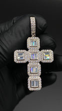 Cargar imagen en el visor de la galería, Baguette Cluster Cross - Ragetown Jewelers
