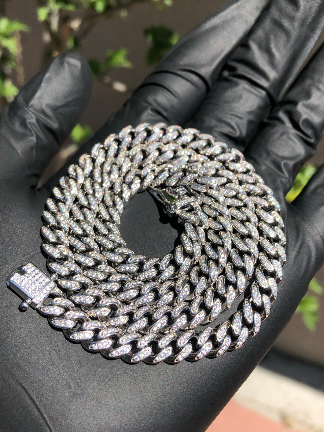 925 Silver 6mm Iced Out Cuban Link - Bay Area Drip Shop