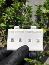 Load image into Gallery viewer, 10k Gold Princess Cut Earrings - Bay Area Drip Shop
