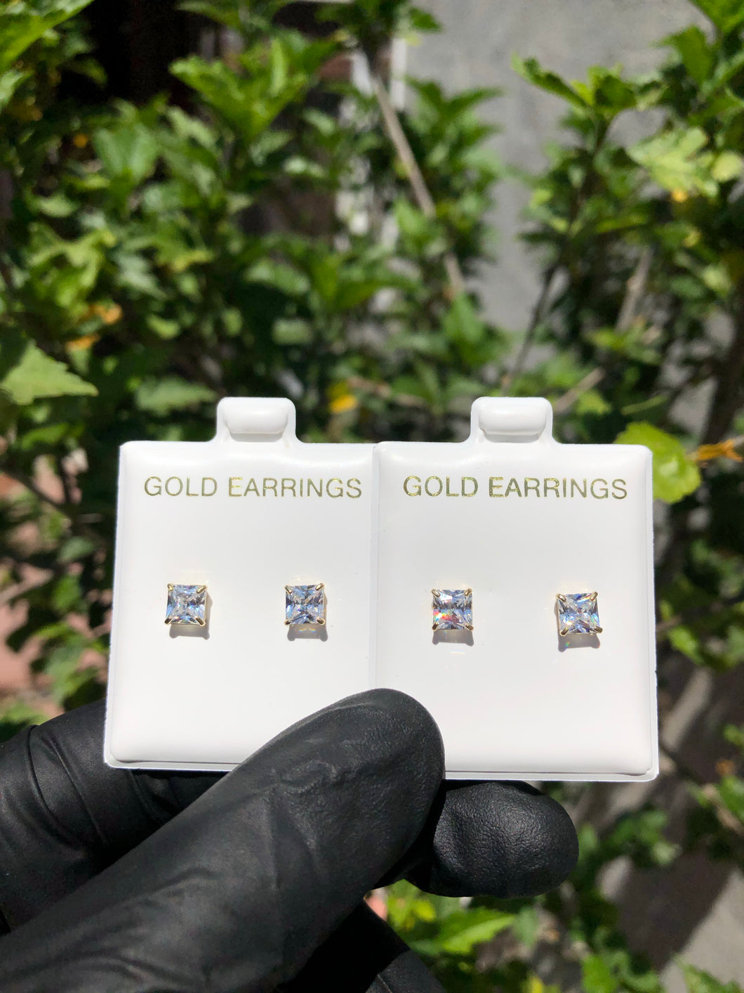 10k Gold Princess Cut Earrings - Bay Area Drip Shop