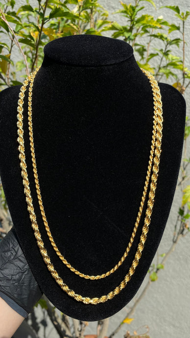 925 Silver Rope Chain (14k Gold) - Ragetown Jewelers