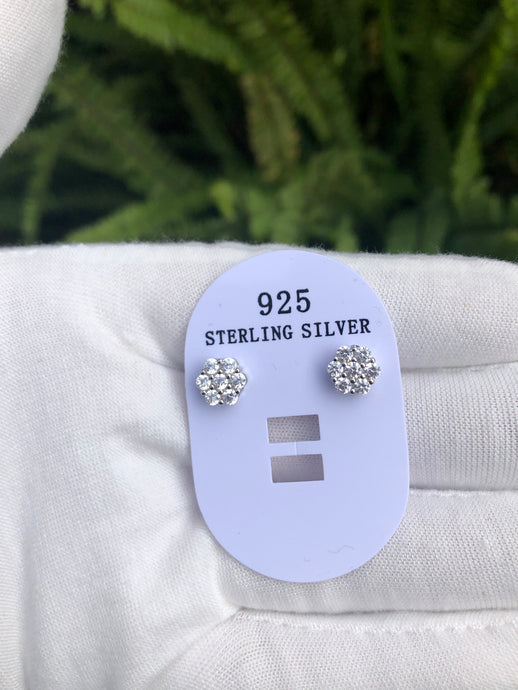 925 Silver Flower Set Earrings - Bay Area Drip Shop