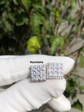 Cargar imagen en el visor de la galería, 925 Silver Princess Cut Cluster Earrings - Bay Area Drip Shop
