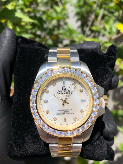 Two Tone Boss Watch (Pearl Dial) - Bay Area Drip Shop
