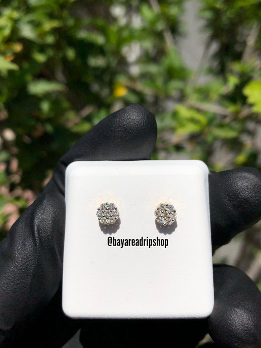 14k Gold VS Diamond Cluster Earrings - Bay Area Drip Shop